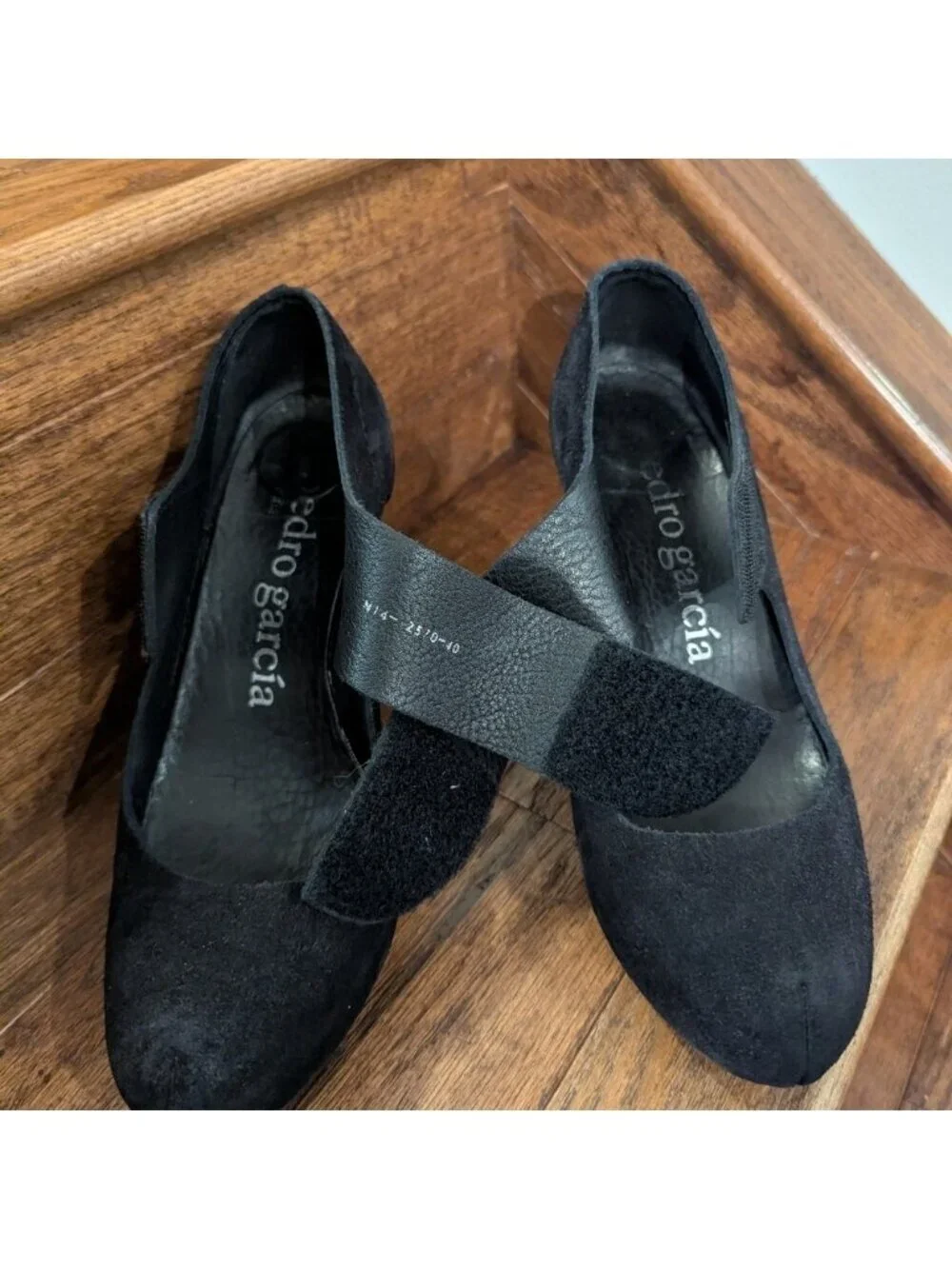 Pedro Garcia Mary Jane Black Suede Heels Eu Size 40 Approx 9-9.5 US